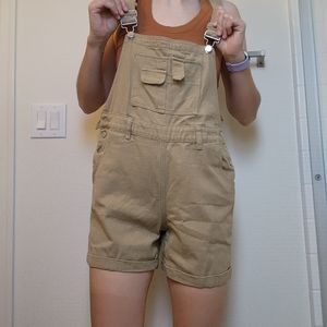 Denim short overalls